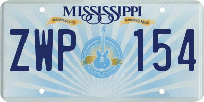 MS license plate ZWP154