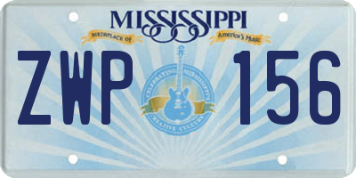 MS license plate ZWP156