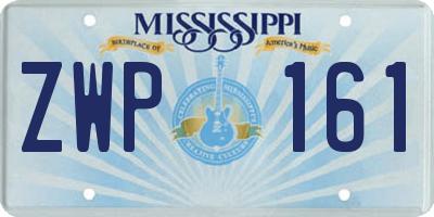 MS license plate ZWP161