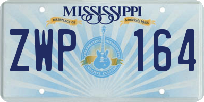 MS license plate ZWP164