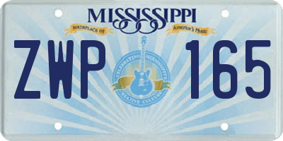 MS license plate ZWP165