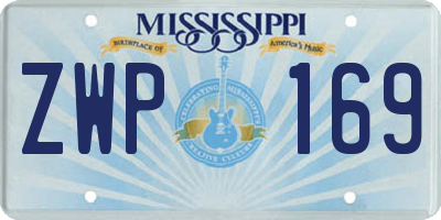 MS license plate ZWP169