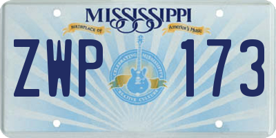 MS license plate ZWP173