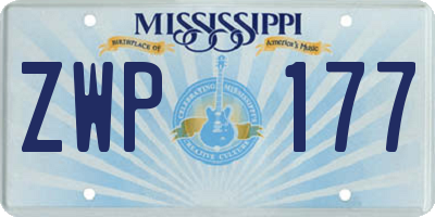 MS license plate ZWP177