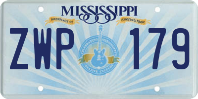 MS license plate ZWP179