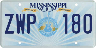 MS license plate ZWP180