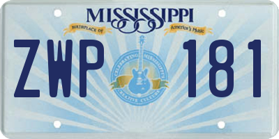 MS license plate ZWP181