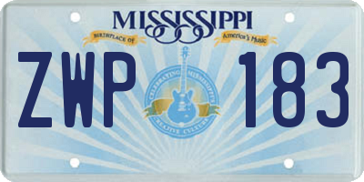 MS license plate ZWP183