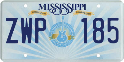 MS license plate ZWP185