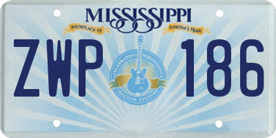 MS license plate ZWP186