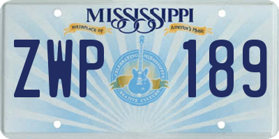 MS license plate ZWP189