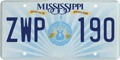 MS license plate ZWP190