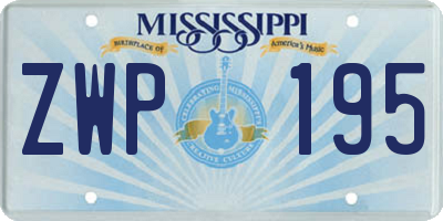 MS license plate ZWP195