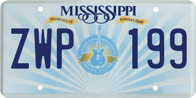 MS license plate ZWP199