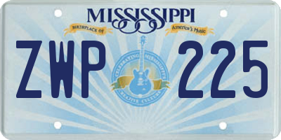 MS license plate ZWP225