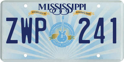 MS license plate ZWP241