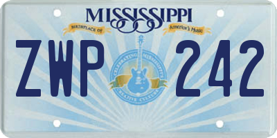 MS license plate ZWP242