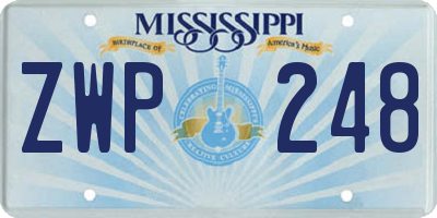 MS license plate ZWP248