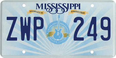 MS license plate ZWP249