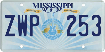 MS license plate ZWP253