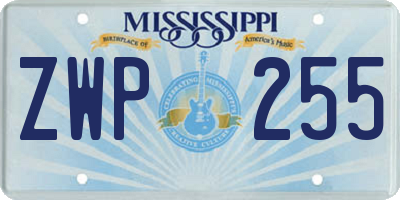 MS license plate ZWP255