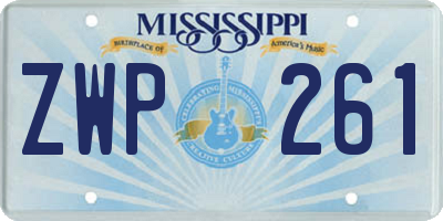 MS license plate ZWP261