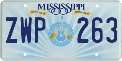 MS license plate ZWP263
