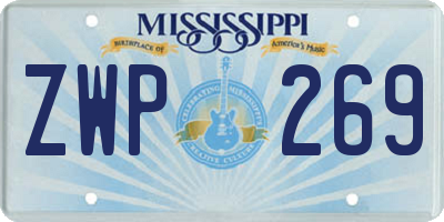 MS license plate ZWP269