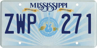 MS license plate ZWP271