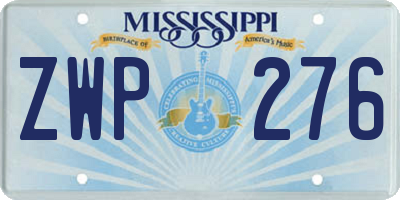 MS license plate ZWP276