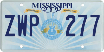 MS license plate ZWP277