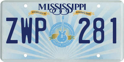 MS license plate ZWP281