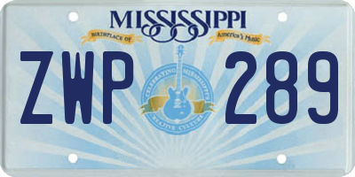 MS license plate ZWP289