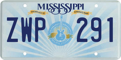 MS license plate ZWP291