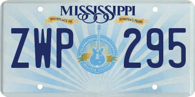 MS license plate ZWP295