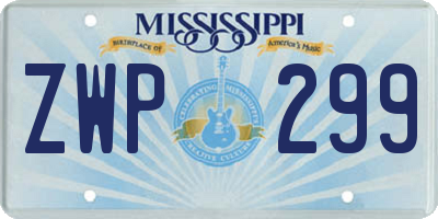 MS license plate ZWP299