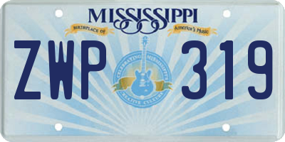 MS license plate ZWP319