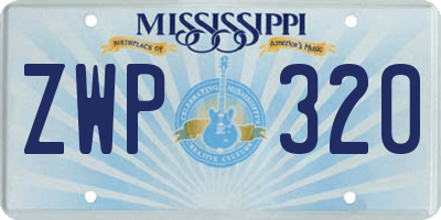 MS license plate ZWP320