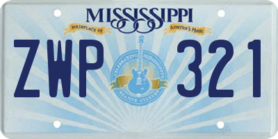 MS license plate ZWP321