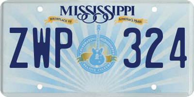 MS license plate ZWP324