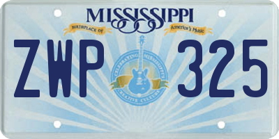 MS license plate ZWP325
