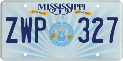 MS license plate ZWP327