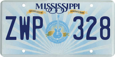 MS license plate ZWP328