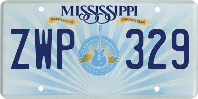MS license plate ZWP329