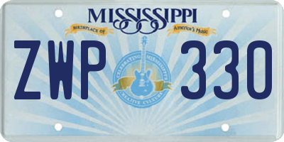 MS license plate ZWP330