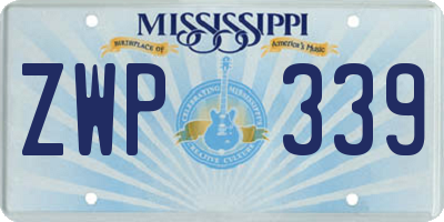 MS license plate ZWP339