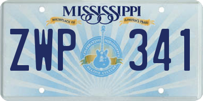 MS license plate ZWP341