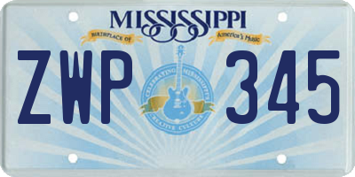 MS license plate ZWP345