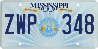 MS license plate ZWP348