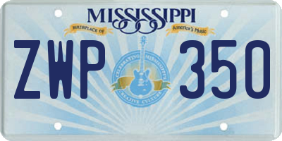 MS license plate ZWP350